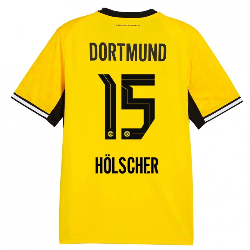 Danxen Criança Camisola Mats Hölscher #15 Amarelo Preto Branco Principal 2026/27 Camisa Brasil