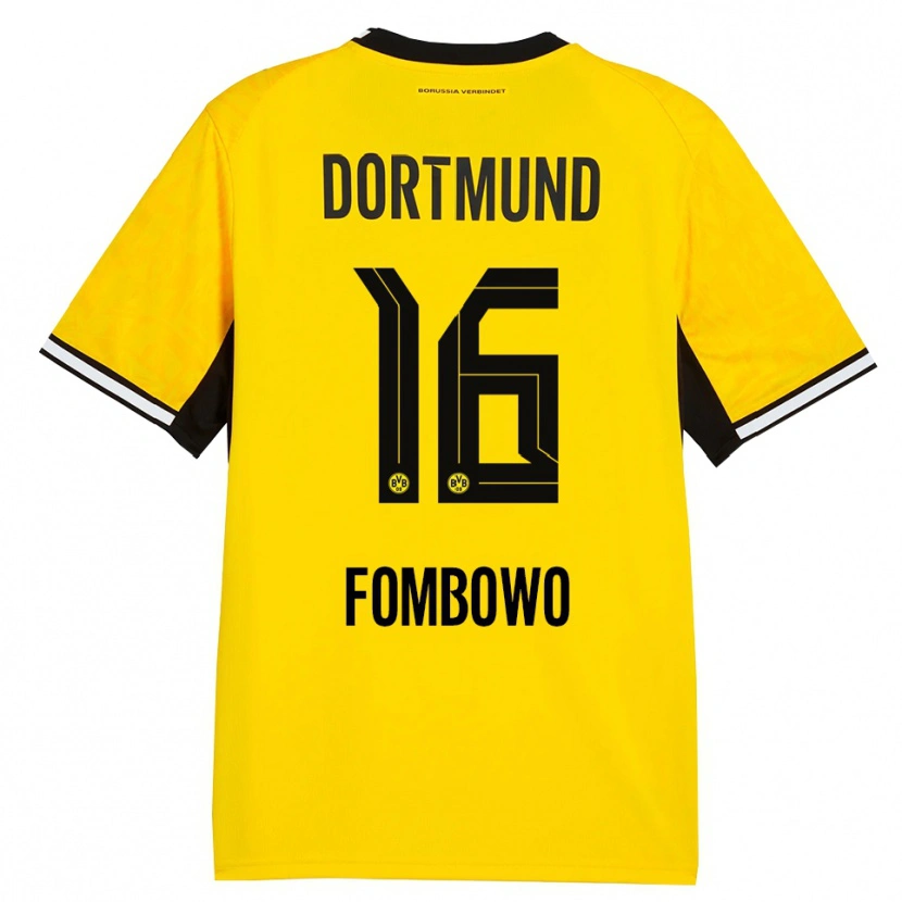 Danxen Criança Camisola Christian Fombowo #16 Amarelo Preto Branco Principal 2026/27 Camisa Brasil