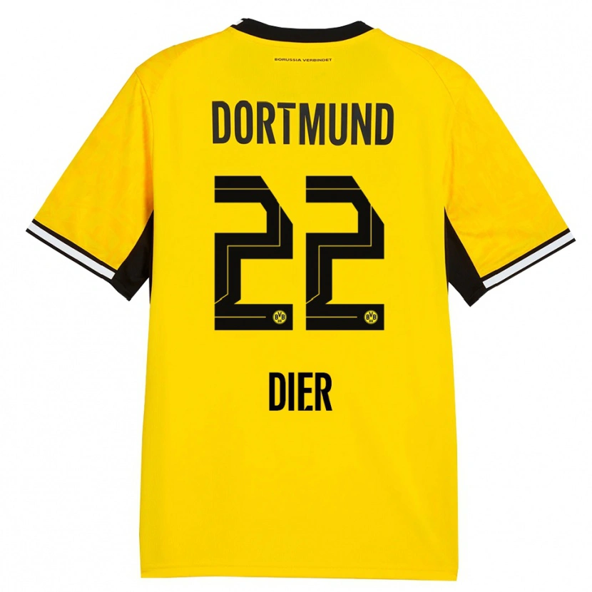 Danxen Criança Camisola Henrik Dier #22 Amarelo Preto Branco Principal 2026/27 Camisa Brasil