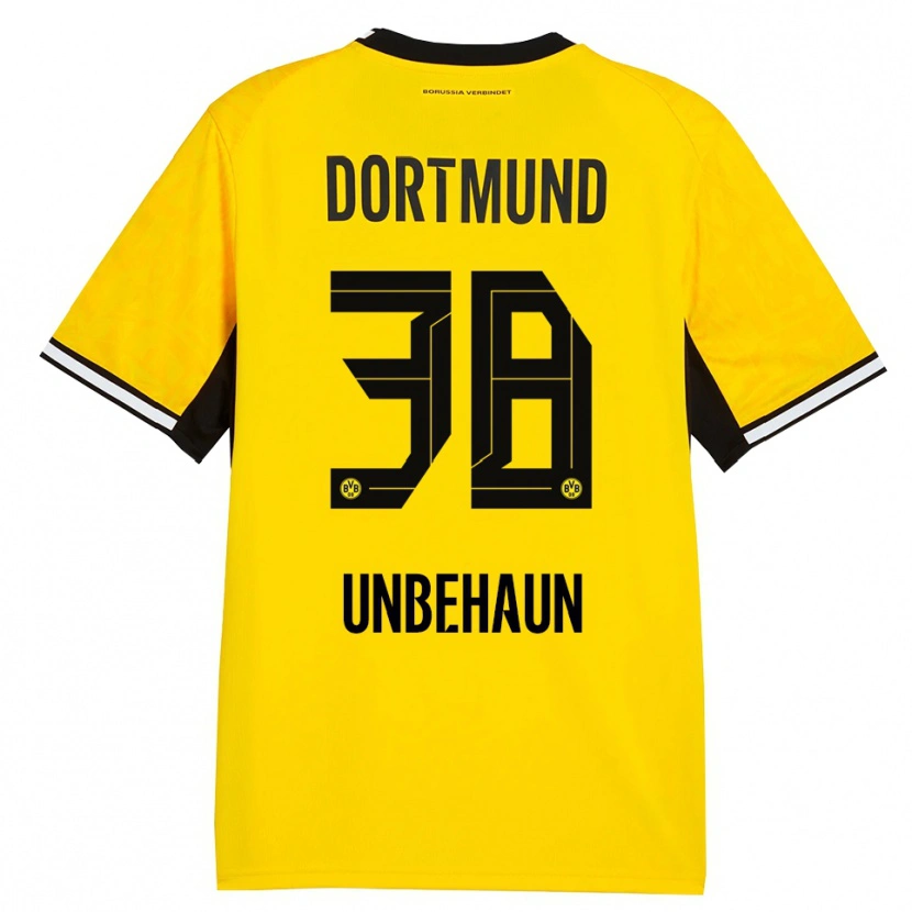 Danxen Criança Camisola Luca Unbehaun #38 Amarelo Preto Branco Principal 2026/27 Camisa Brasil