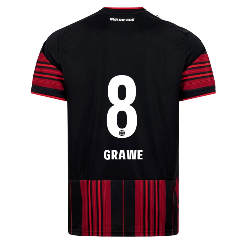 Danxen Criança Camisola Lisanne Gräwe #8 Preto Vermelho Branco Principal 2026/27 Camisa Brasil