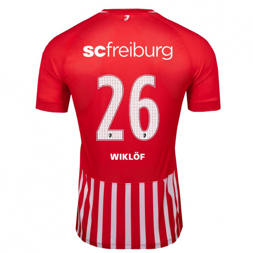 Danxen Criança Camisola Oscar Wiklöf #26 Vermelho Branco Preto Principal 2026/27 Camisa Brasil