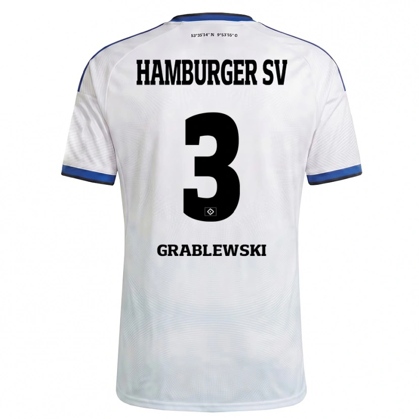 Danxen Criança Camisola Max Grablewski #3 Branco Preto Azul Principal 2026/27 Camisa Brasil