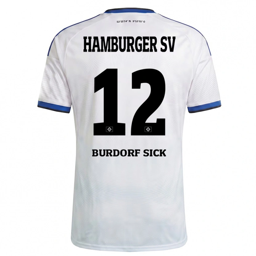 Danxen Criança Camisola Emma Burdorf-Sick #12 Branco Preto Azul Principal 2026/27 Camisa Brasil