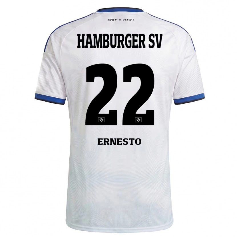 Danxen Criança Camisola Jorge Ernesto #22 Branco Preto Azul Principal 2026/27 Camisa Brasil