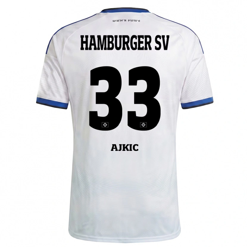 Danxen Criança Camisola Selim Ajkic #33 Branco Preto Azul Principal 2026/27 Camisa Brasil