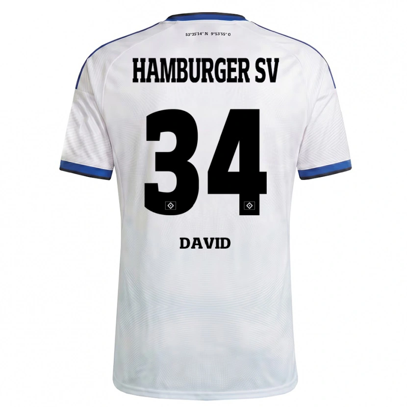 Danxen Criança Camisola Jonas David #34 Branco Preto Azul Principal 2026/27 Camisa Brasil