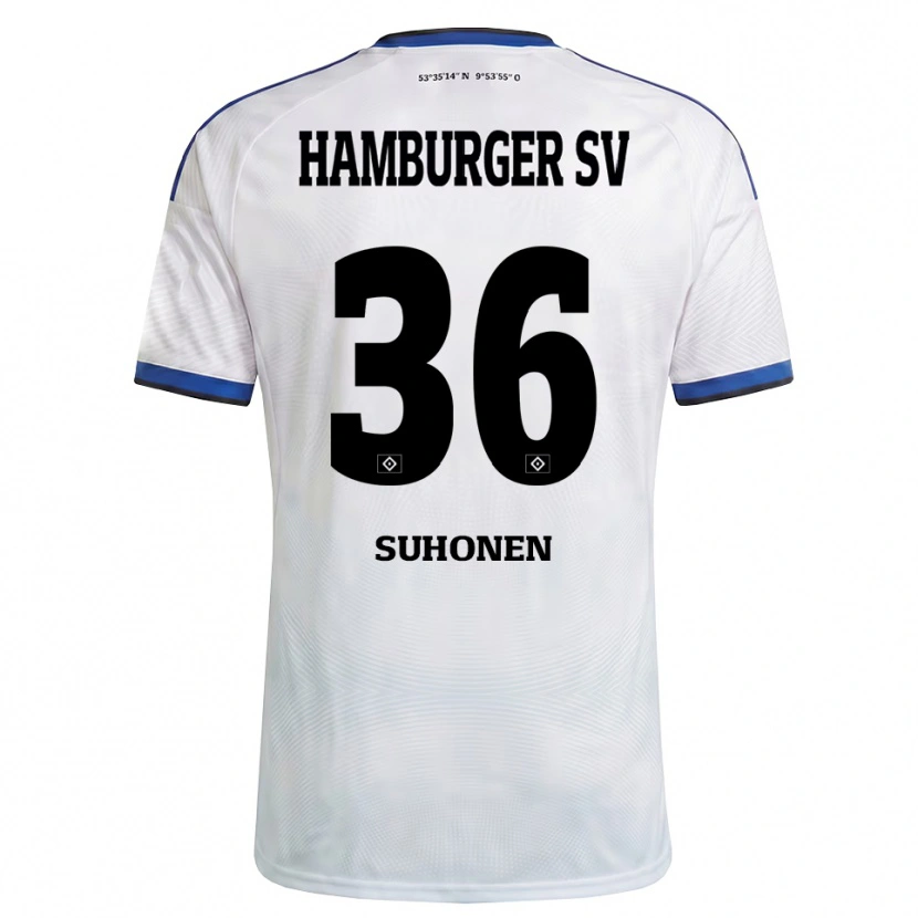 Danxen Criança Camisola Anssi Suhonen #36 Branco Preto Azul Principal 2026/27 Camisa Brasil