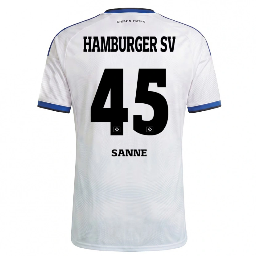 Danxen Criança Camisola Tom Sanne #45 Branco Preto Azul Principal 2026/27 Camisa Brasil