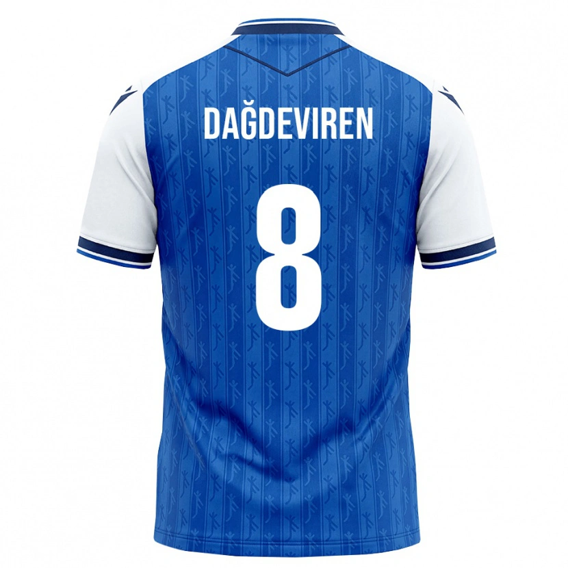 Danxen Criança Camisola Diren Dağdeviren #8 Azul Real Branco Principal 2026/27 Camisa Brasil