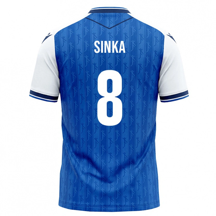 Danxen Criança Camisola Napsugár Sinka #8 Azul Real Branco Principal 2026/27 Camisa Brasil