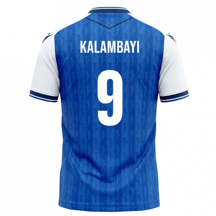 Danxen Criança Camisola Simon Kalambayi #9 Azul Real Branco Principal 2026/27 Camisa Brasil