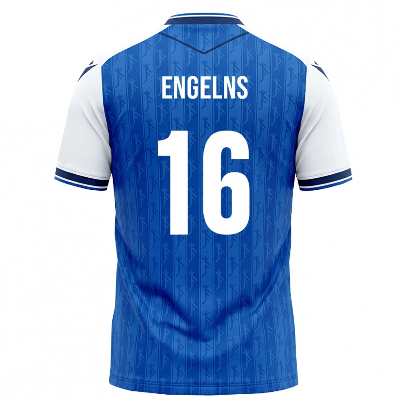 Danxen Criança Camisola Luis Engelns #16 Azul Real Branco Principal 2026/27 Camisa Brasil