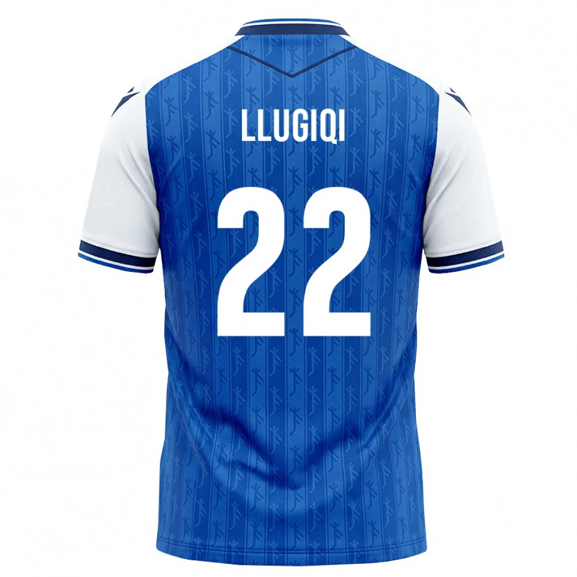 Danxen Criança Camisola Arian Llugiqi #22 Azul Real Branco Principal 2026/27 Camisa Brasil