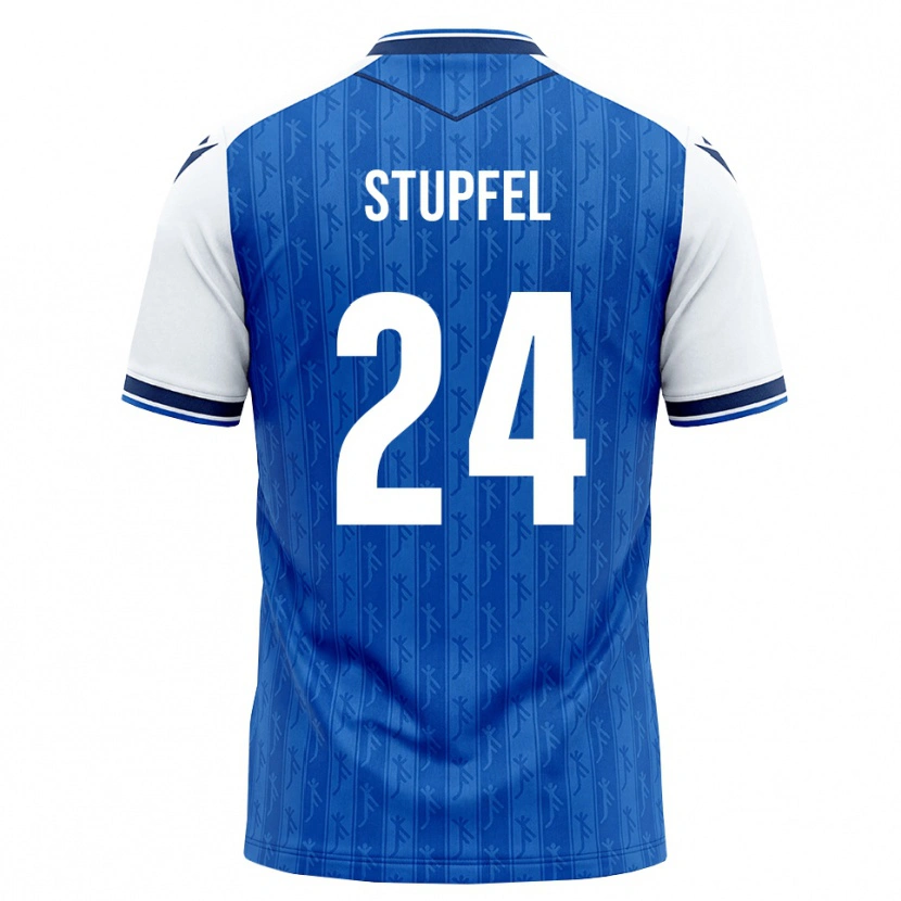 Danxen Criança Camisola Janis Stupfel #24 Azul Real Branco Principal 2026/27 Camisa Brasil