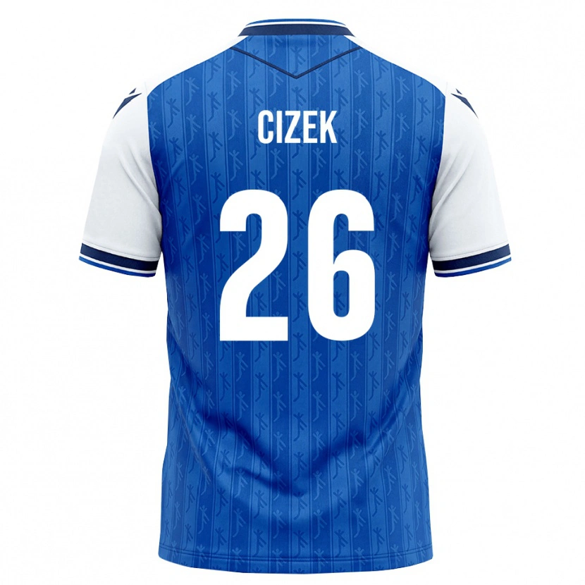 Danxen Criança Camisola Krystof Cizek #26 Azul Real Branco Principal 2026/27 Camisa Brasil