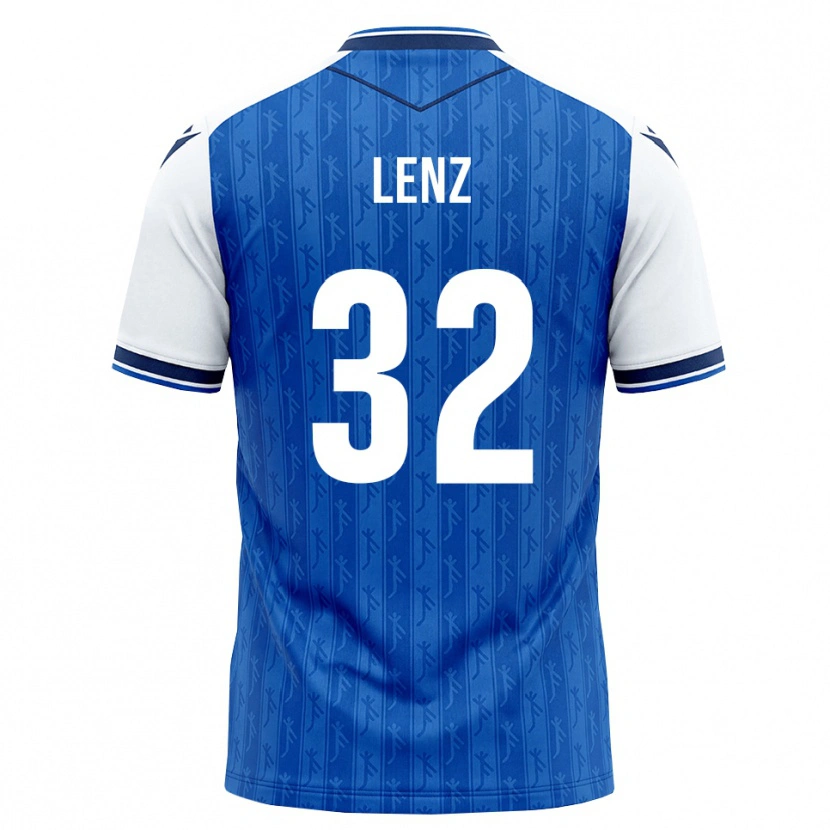 Danxen Criança Camisola Cajetan Lenz #32 Azul Real Branco Principal 2026/27 Camisa Brasil