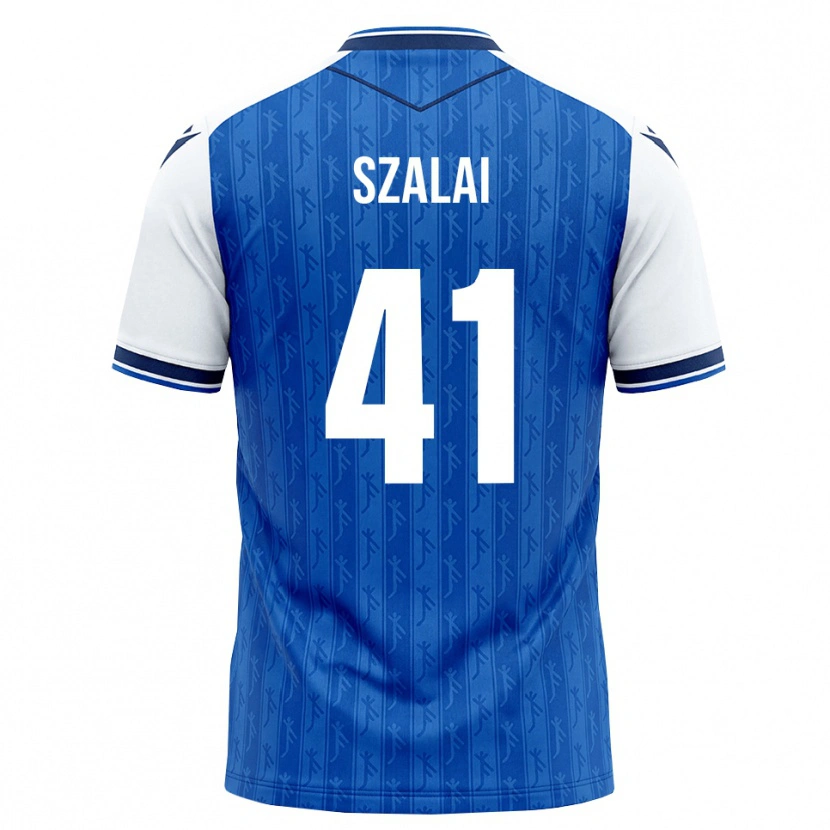 Danxen Criança Camisola Attila Szalai #41 Azul Real Branco Principal 2026/27 Camisa Brasil