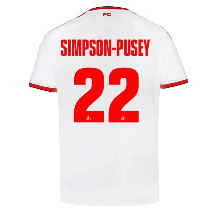 Danxen Criança Camisola Jahmai Simpson-Pusey #22 Branco Vermelho Preto Principal 2026/27 Camisa Brasil