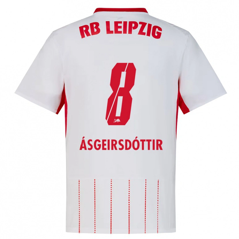 Danxen Criança Camisola Emilía Kiær Ásgeirsdóttir #8 Vermelho Branco Amarelo Principal 2026/27 Camisa Brasil