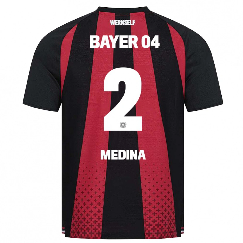 Danxen Criança Camisola Facundo Medina #2 Preto Branco Vermelho Principal 2026/27 Camisa Brasil