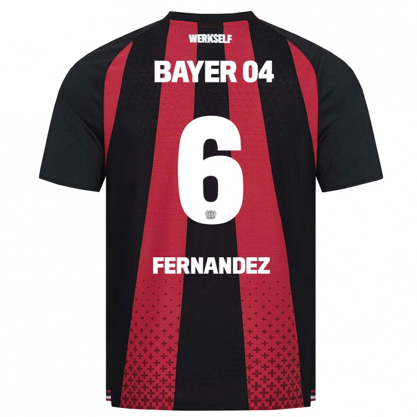 Danxen Criança Camisola Equi Fernández #6 Preto Branco Vermelho Principal 2026/27 Camisa Brasil
