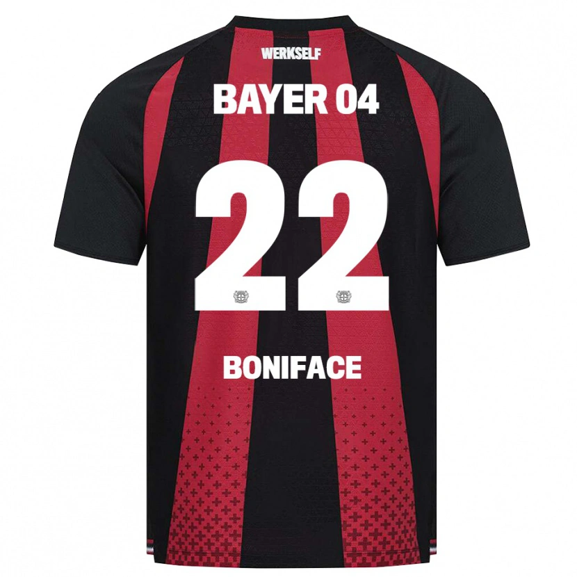 Danxen Criança Camisola Victor Boniface #22 Preto Branco Vermelho Principal 2026/27 Camisa Brasil