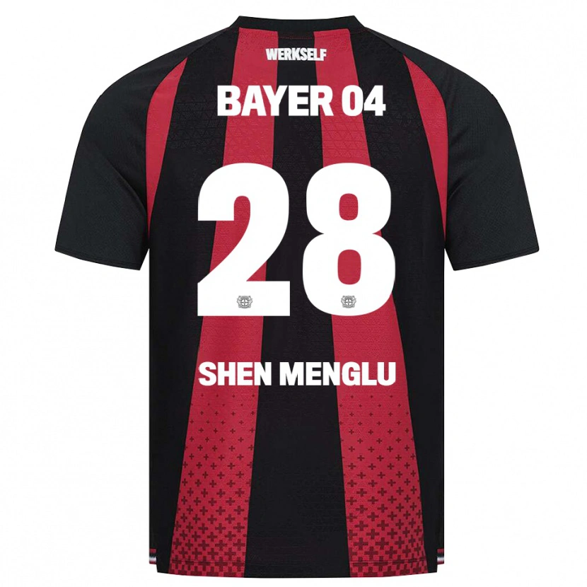 Danxen Criança Camisola Shen Menglu #28 Preto Branco Vermelho Principal 2026/27 Camisa Brasil