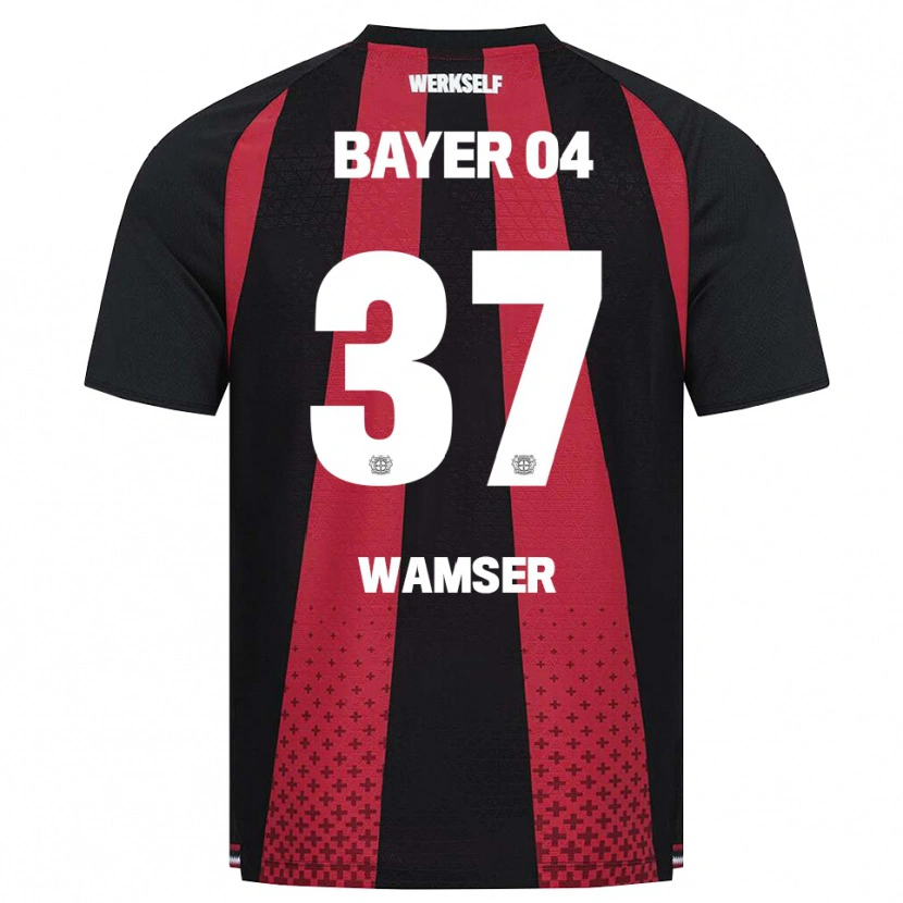 Danxen Criança Camisola Carlotta Wamser #37 Preto Branco Vermelho Principal 2026/27 Camisa Brasil