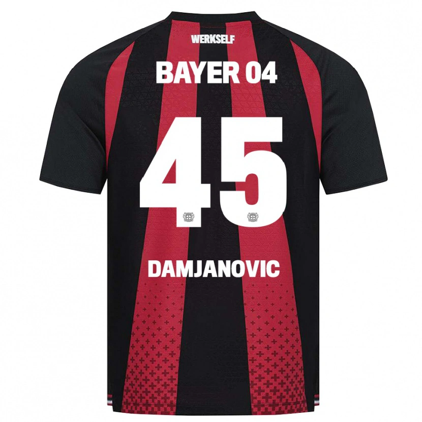 Danxen Criança Camisola Aleksa Damjanovic #45 Preto Branco Vermelho Principal 2026/27 Camisa Brasil