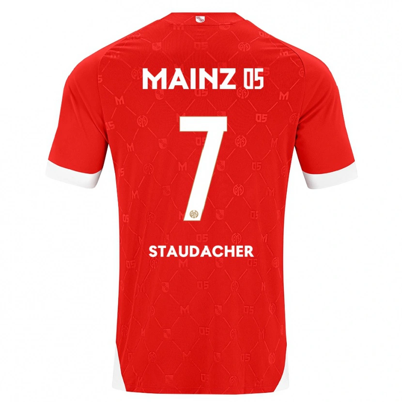 Danxen Criança Camisola Leon Staudacher #7 Vermelho Branco Principal 2026/27 Camisa Brasil