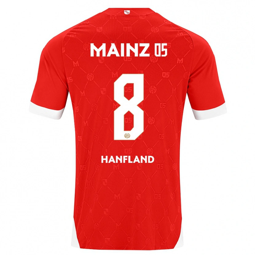 Danxen Criança Camisola Paul Hanfland #8 Vermelho Branco Principal 2026/27 Camisa Brasil