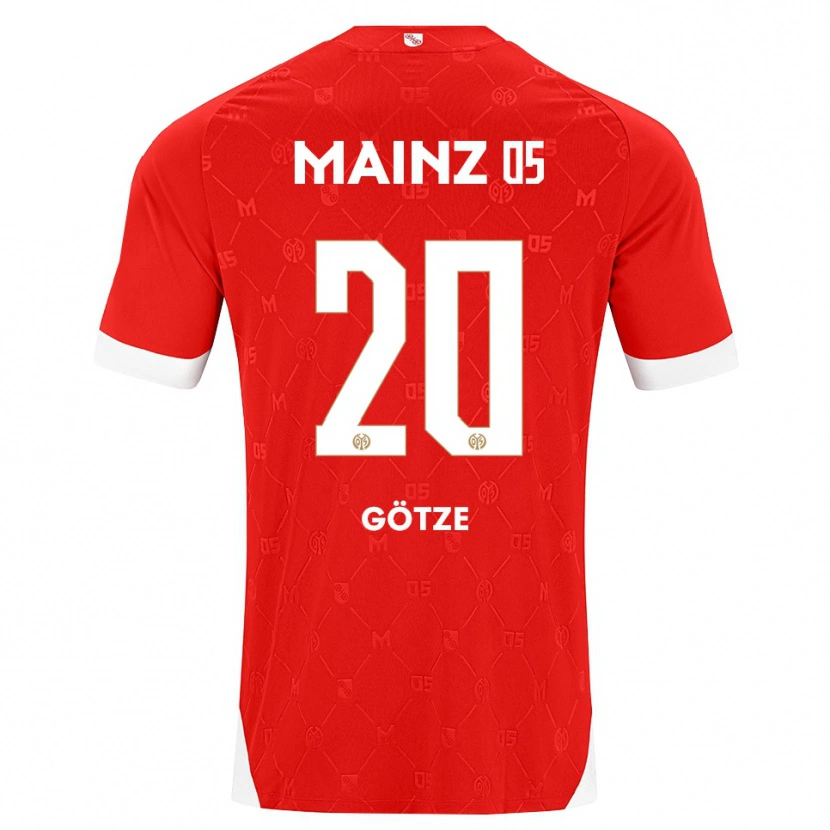 Danxen Criança Camisola Justus Götze #20 Vermelho Branco Principal 2026/27 Camisa Brasil