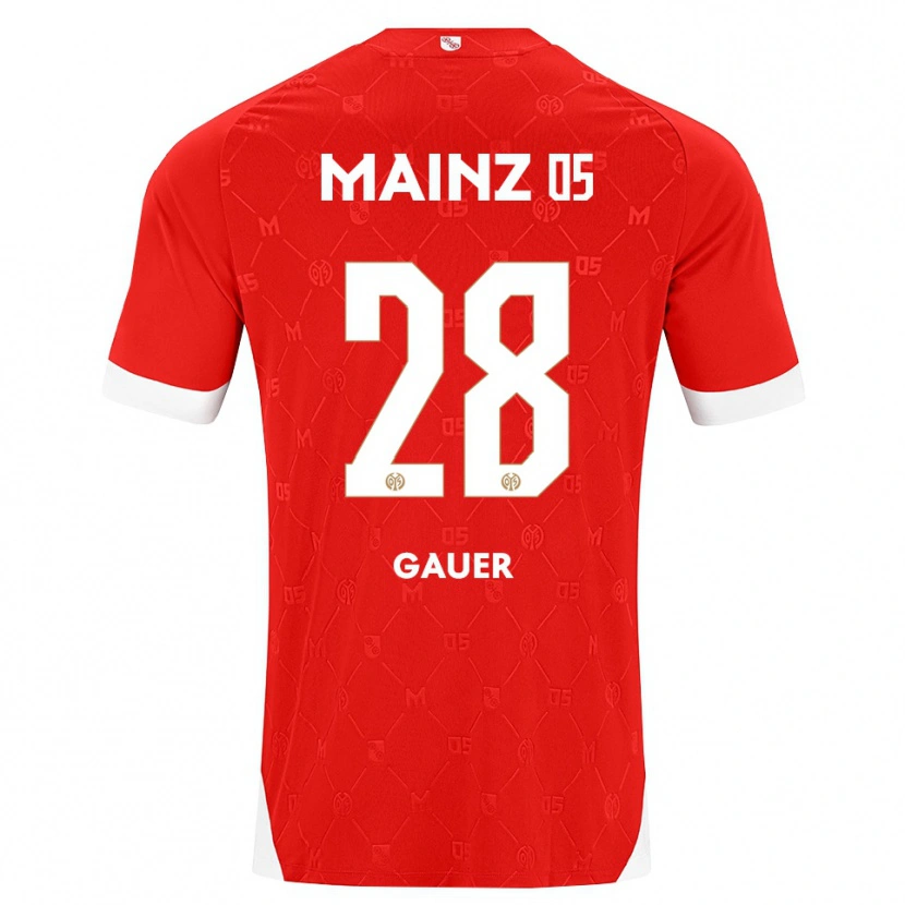 Danxen Criança Camisola Luke Gauer #28 Vermelho Branco Principal 2026/27 Camisa Brasil