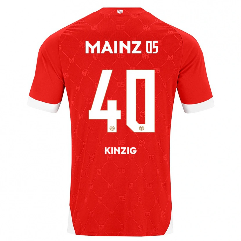 Danxen Criança Camisola Maximilian Kinzig #40 Vermelho Branco Principal 2026/27 Camisa Brasil