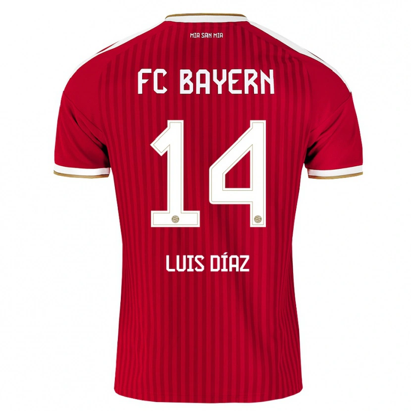 Danxen Criança Camisola Luis Díaz #14 Vermelho Branco Azul Principal 2026/27 Camisa Brasil