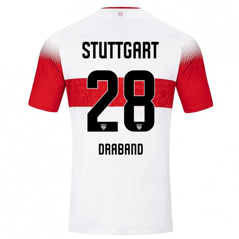 Danxen Criança Camisola Dominik Draband #28 Branco Vermelho Amarelo Principal 2026/27 Camisa Brasil