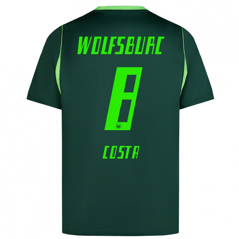 Danxen Criança Camisola Jesse Costa #8 Verde Escuro Branco Principal 2026/27 Camisa Brasil