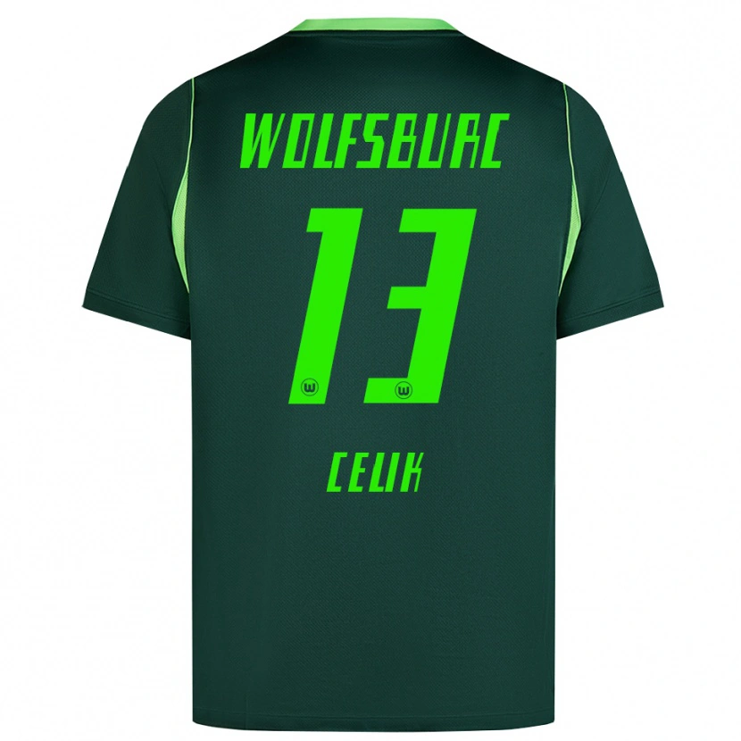 Danxen Criança Camisola Dennis Celik #13 Verde Escuro Branco Principal 2026/27 Camisa Brasil