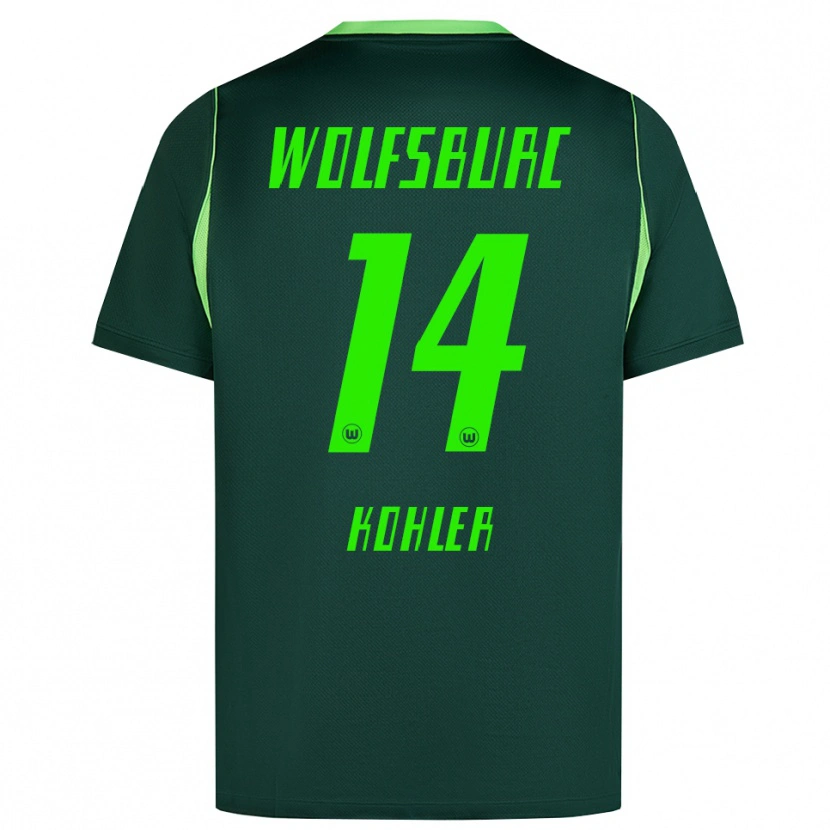 Danxen Criança Camisola Leonard Köhler #14 Verde Escuro Branco Principal 2026/27 Camisa Brasil