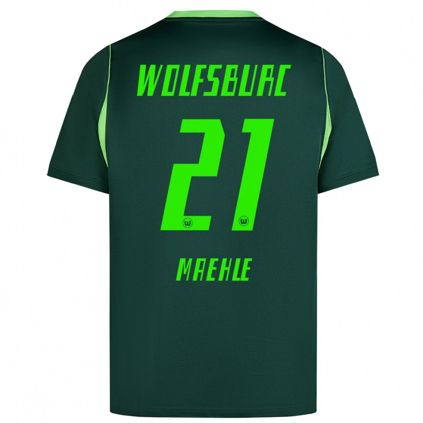 Danxen Criança Camisola Joakim Maehle #21 Verde Escuro Branco Principal 2026/27 Camisa Brasil