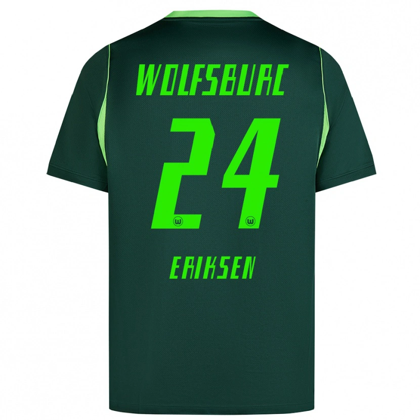 Danxen Criança Camisola Christian Eriksen #24 Verde Escuro Branco Principal 2026/27 Camisa Brasil