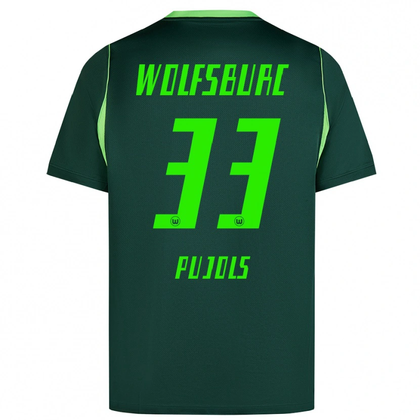 Danxen Criança Camisola Judit Pujols #33 Verde Escuro Branco Principal 2026/27 Camisa Brasil