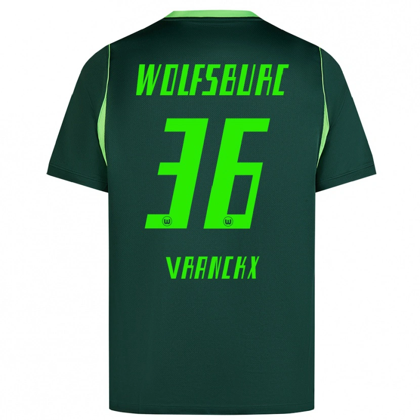 Danxen Criança Camisola Aster Vranckx #36 Verde Escuro Branco Principal 2026/27 Camisa Brasil