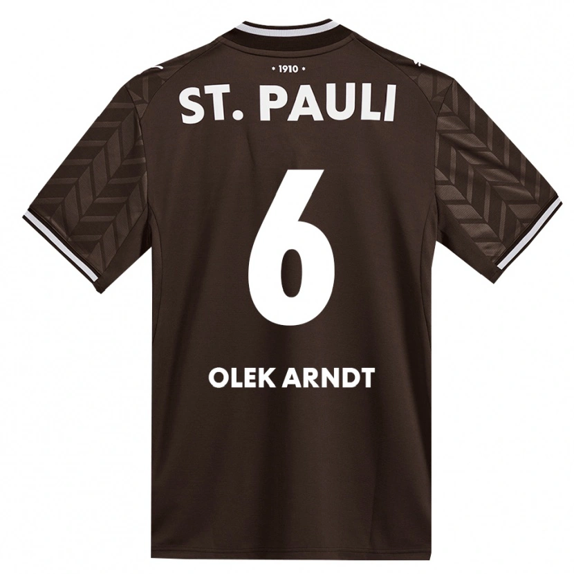 Danxen Criança Camisola Frederik Olek Arndt #6 Branco Café Principal 2026/27 Camisa Brasil