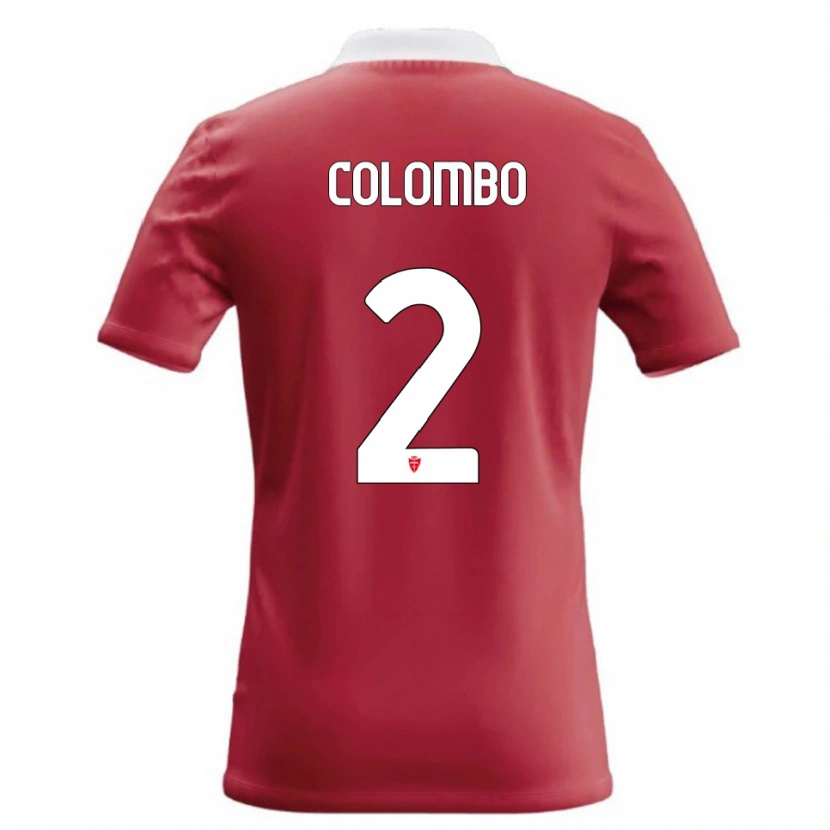 Danxen Criança Camisola Davide Colombo #2 Vermelho Branco Principal 2026/27 Camisa Brasil