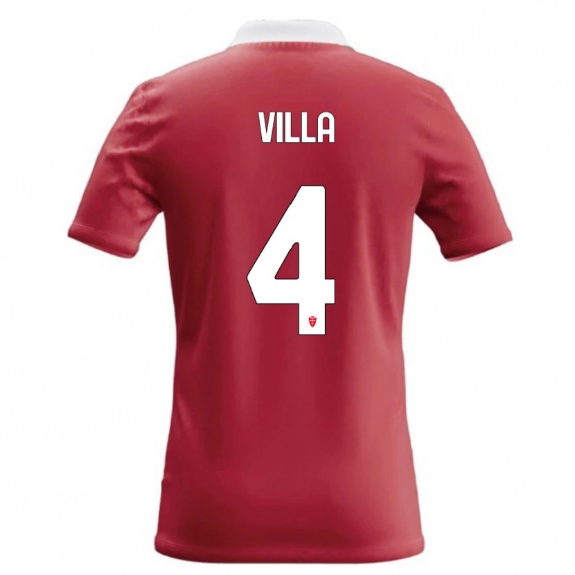 Danxen Criança Camisola Manuel Villa #4 Vermelho Branco Principal 2026/27 Camisa Brasil