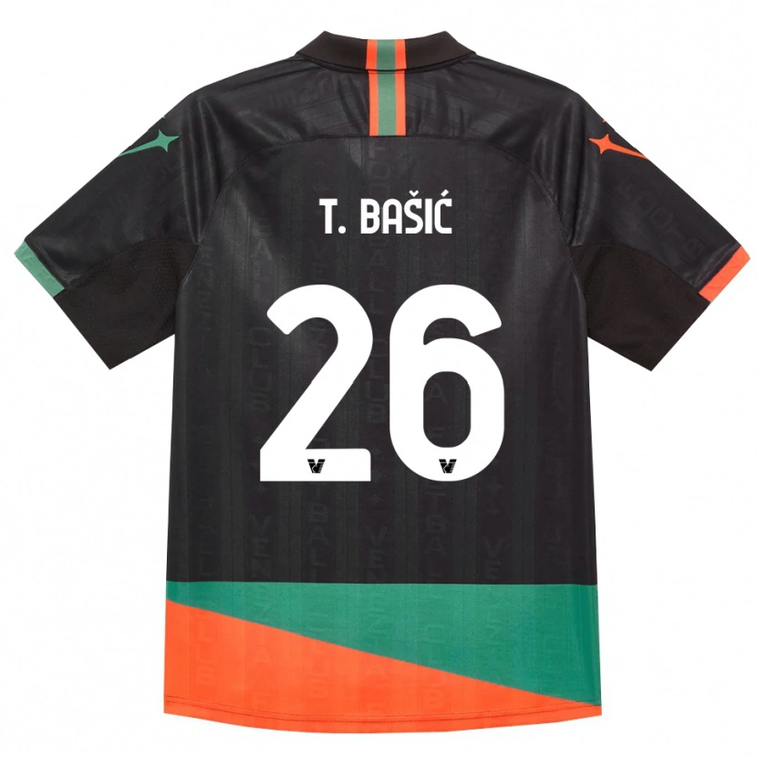 Danxen Criança Camisola Toma Bašić #26 Preto Laranja Verde Principal 2026/27 Camisa Brasil