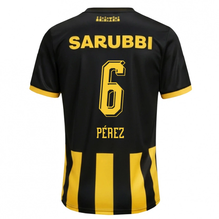Danxen Criança Camisola Rodrigo Pérez #6 Preto Amarelo Principal 2026/27 Camisa Brasil