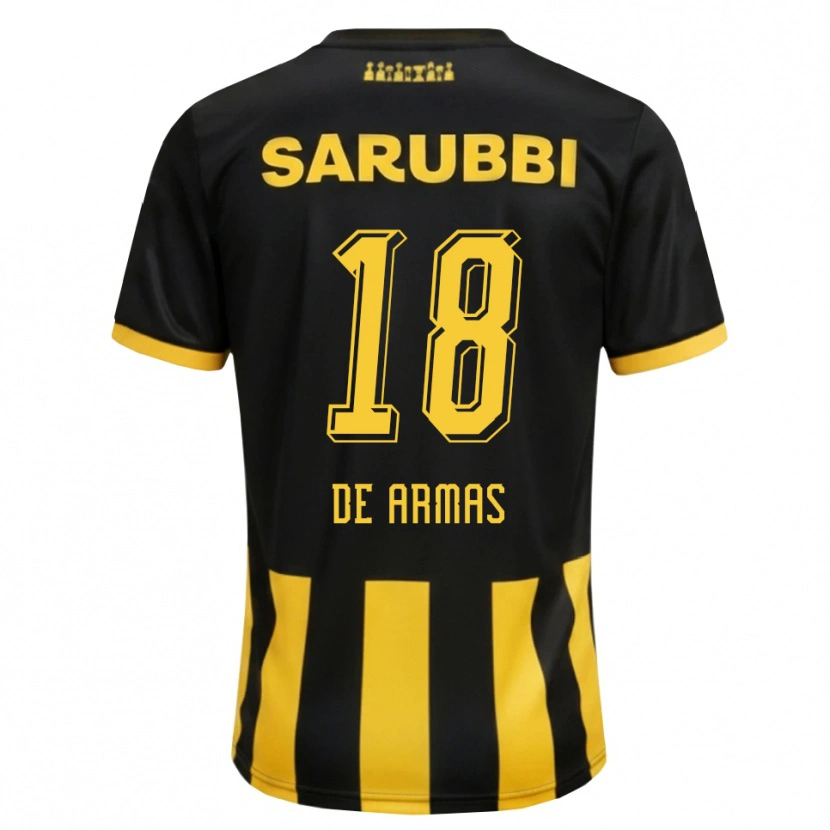 Danxen Criança Camisola Nahuel De Armas #18 Preto Amarelo Principal 2026/27 Camisa Brasil